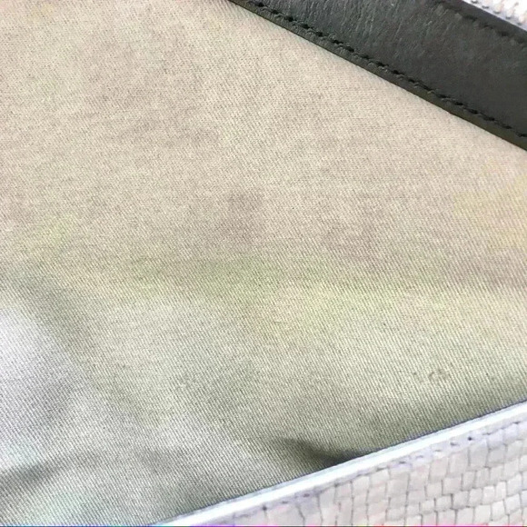 Rebecca Minkoff Leo Snakeskin Embossed Leather Clutch Light Periwinkle - Picture 9 of 10